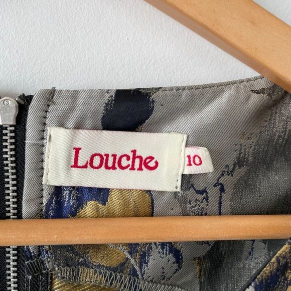 Modcloth Louche Cosima Dress Jacquard Fit & Flare Sz 10 - Picture 8 of 9